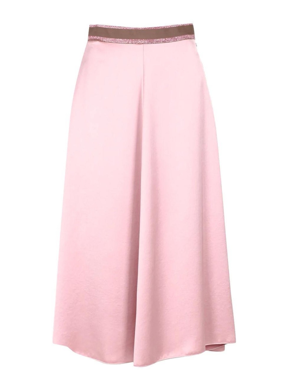 MaxMara Soft Pink Maxi Skirt with Contrasting Waistband
